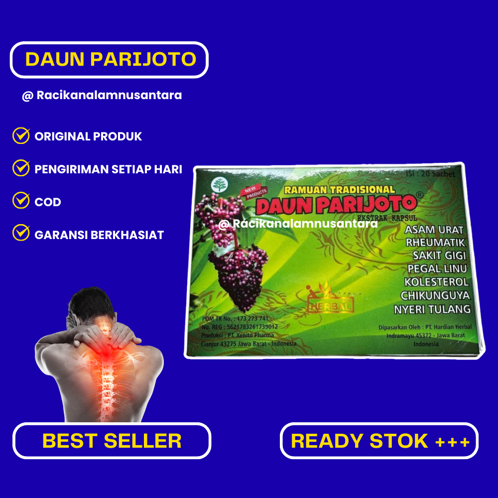 

Kapsul Ramuan tradisional daun Parijoto Original (Asam Urat)