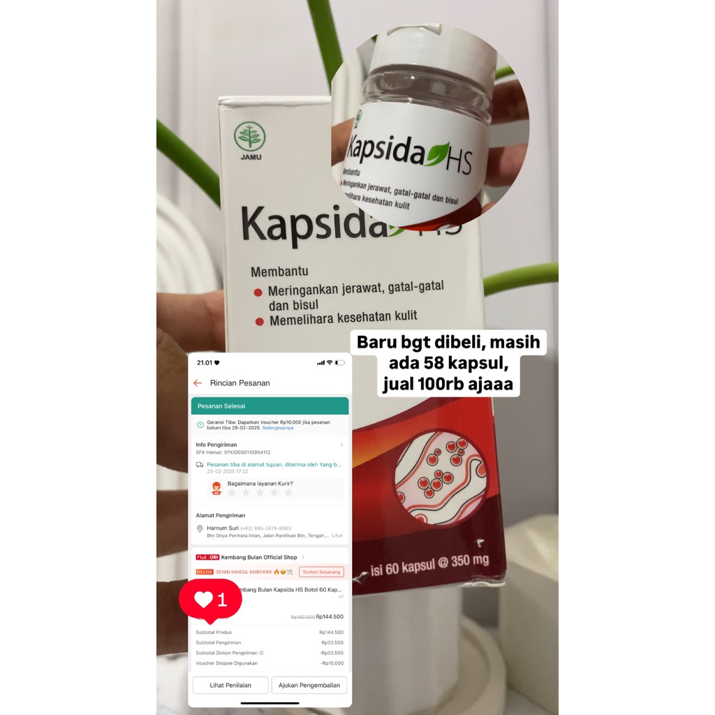 

pl kapsida hs tinggal 58butir