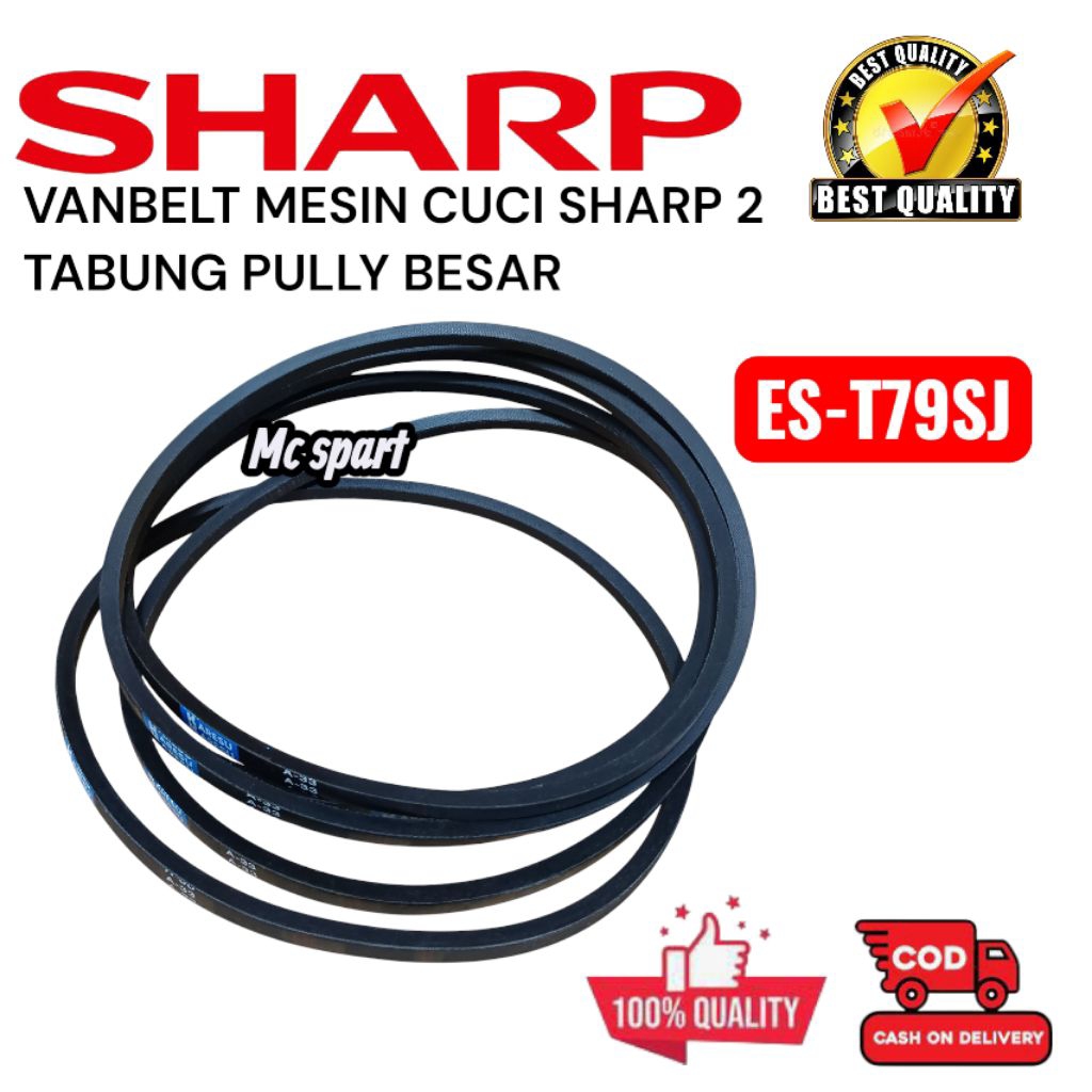 VANBELT/VBELT MESIN CUCI SHARP ES-T79SJ FANBLET MESIN CUCI SHARP 2 TABUNG PULLY BESAR