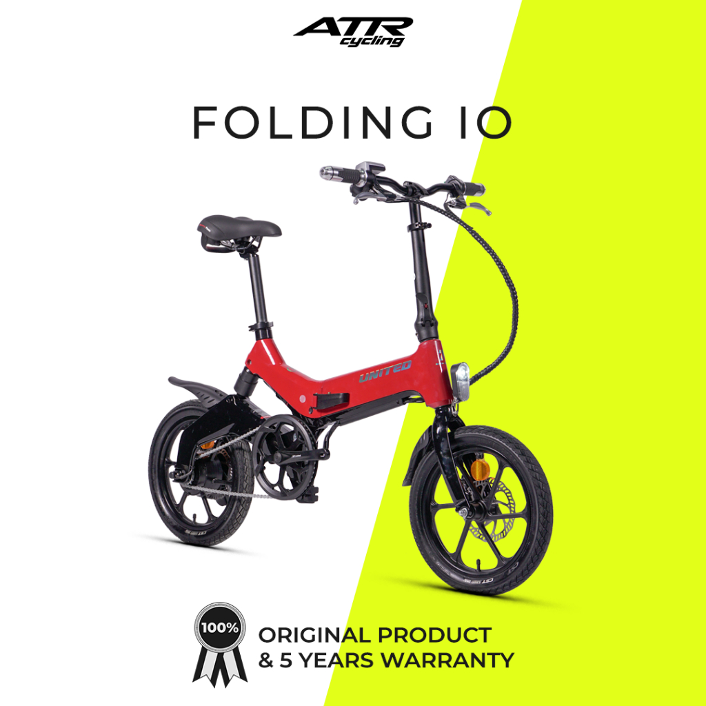 Sepeda Listrik E-Bike 16" UNITED FOLDING IO (9) RD-BK
