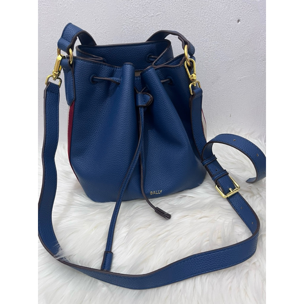 preloved tas kulit serut blue marine