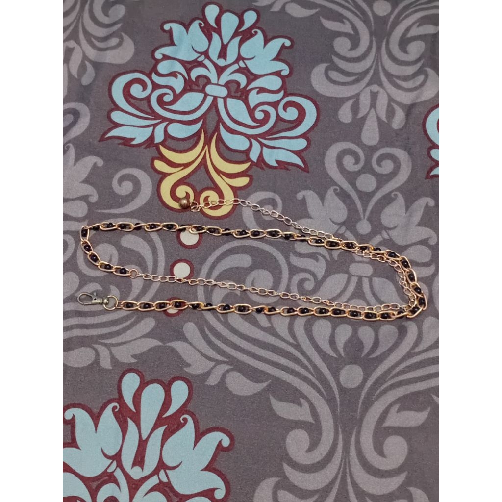 (PRELOVED) Ikat Pinggang Belt rantai slim model mutiara imitasi Fashion Wanita / Ikat Pinggang Bahan