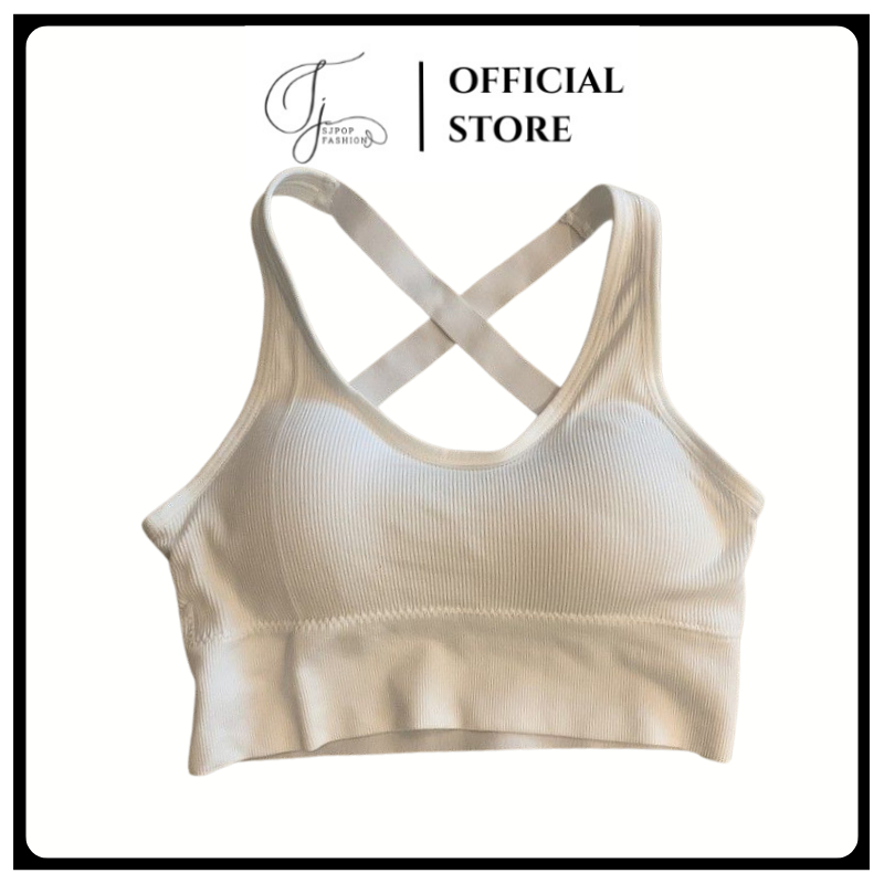SJPOP - Sport Bra Bh Olahraga Fashion Wanita Tali Silang Belakang