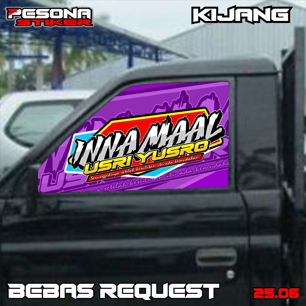 STICKER ONE WAY KACA SAMPING MOBIL KIJANG PICK UP SUDAH SATU SET KANAN KIRI DESAIN TERBARU 25.06