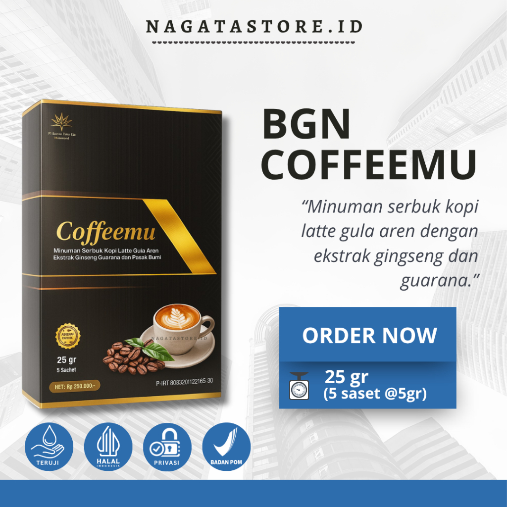

Kopi Stamina Pria Kuwat Tahan Lama Kopi Gingseng Isi 5 Saset - BGN COFFEEMU
