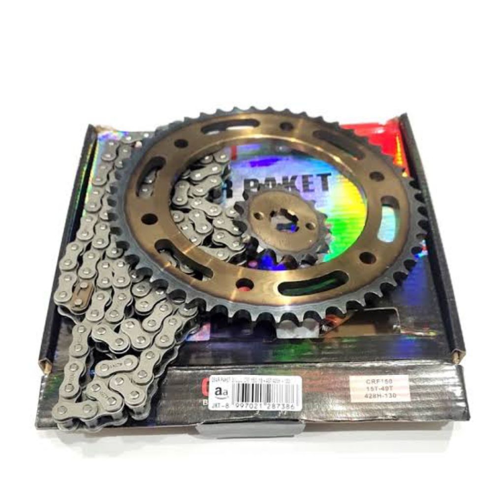 GEAR PAKET GEAR SET BAJA SEPUH BAKAR OTOBAI CRF 150 15T/49T 130L