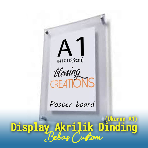 

Display Akrilik Dinding Ukuran A1, Display Akrilik Poster Mewah, Display Akrilik Dinding, Display Akrilik Dinding Media Promosi