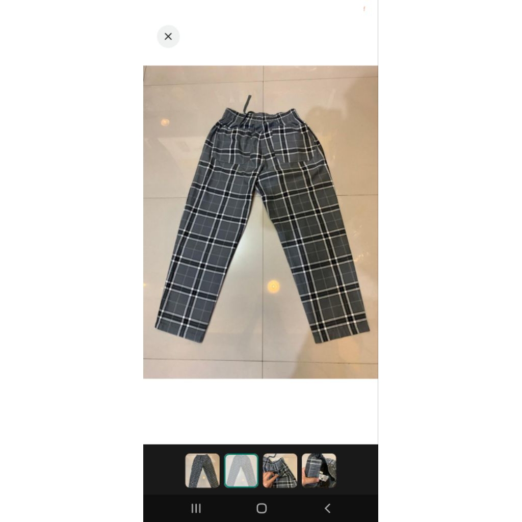 relax pants tartan Gu