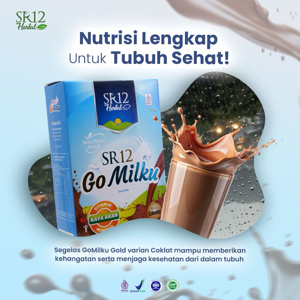 

Go Milku SR12 Susu Kambing Etawa Bubuk COKLAT Premium Halal [200 gr] [600 gr] [1000 gr] Aman Bumil Dan Busui
