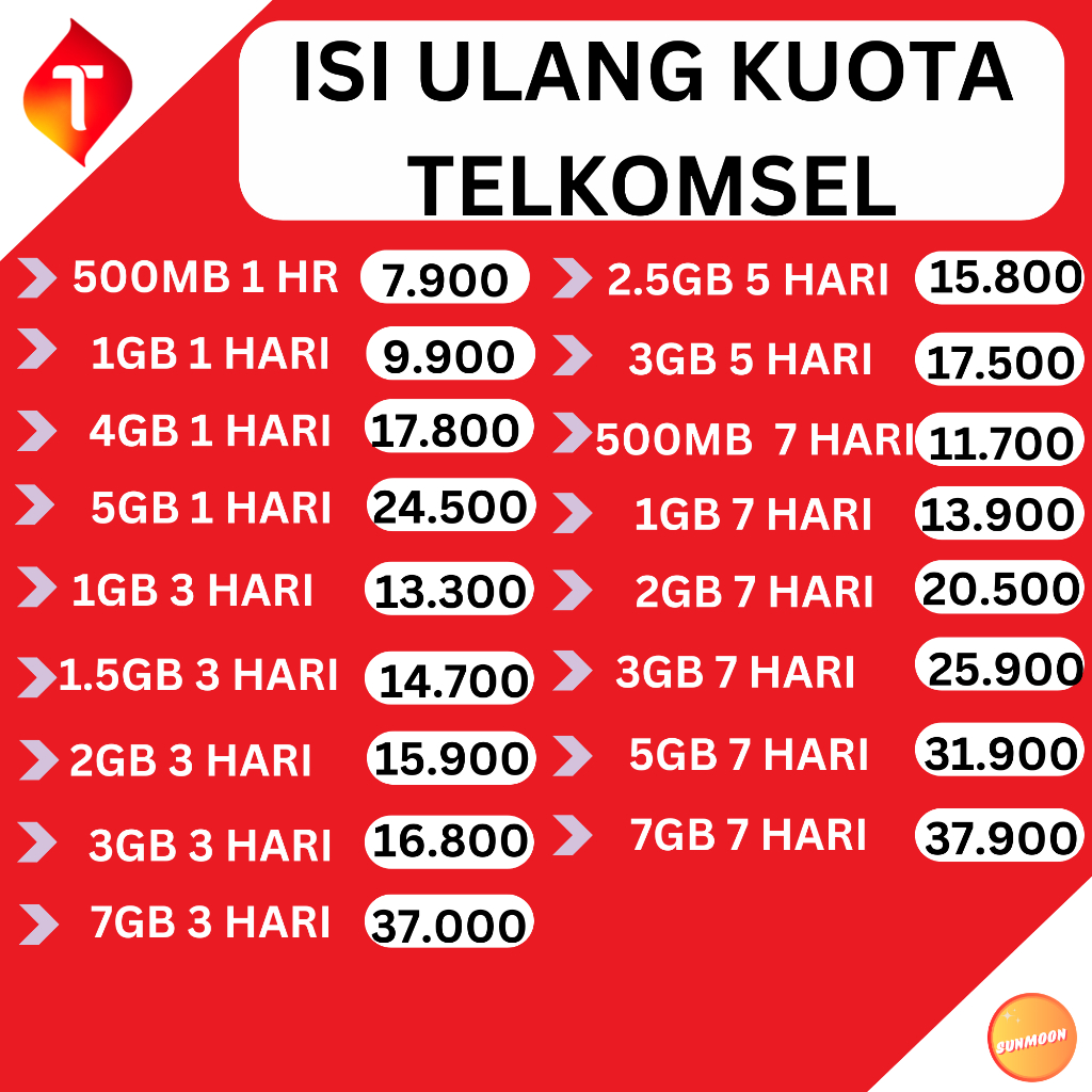 INJECT Paket Data Kuota Internet Telkomsel Harian Mingguan