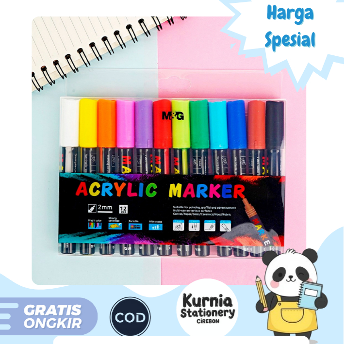 

M&G Acrylic Marker / Acrylic Pen 6 Warna & 12 Warna