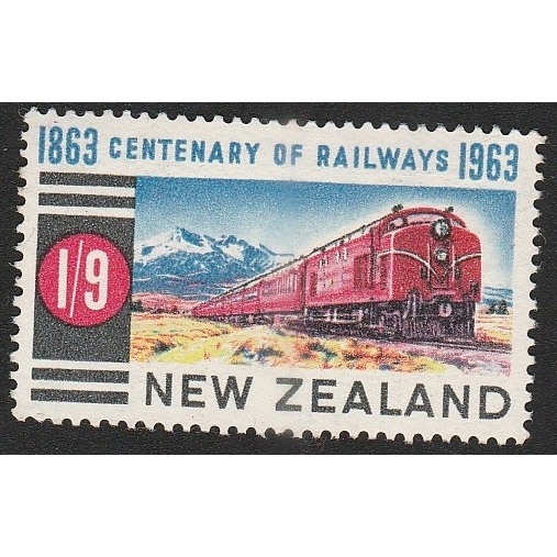 

A 12444 SATU BUAH PRANGKO NEW ZEALAND NOMINAL BESAR ONE SHILLING NINE PENCE TEMA CENTENARY OFM RAILWAYS DENGAN KONDISI BELUM ADA CAP