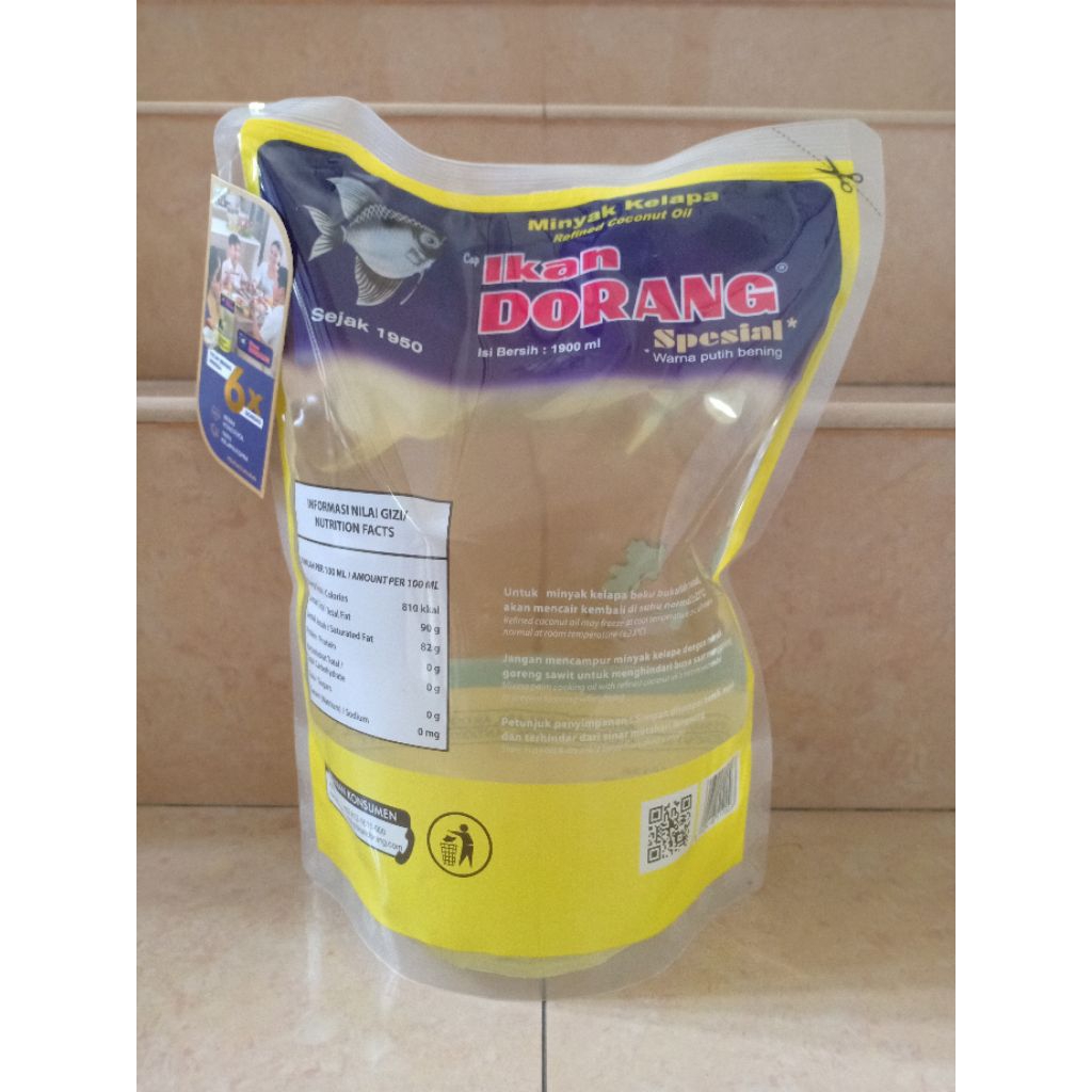 

Minyak Goreng Kelapa Dorang Spesial 1900ml x 6 (1 dos)