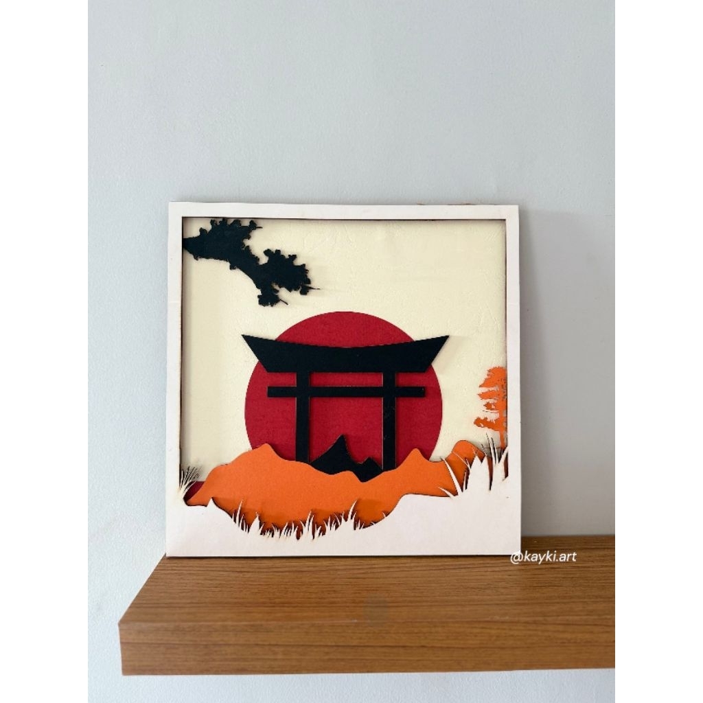 3d art hiasan dinding kertas 3d | hiasan jepang | gerbang torii jepang | kka13