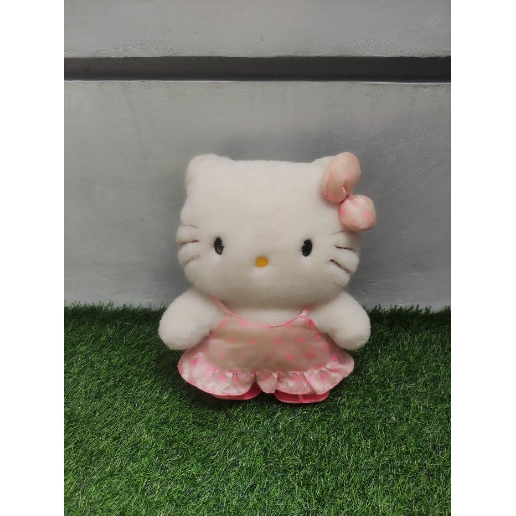 Boneka hello kitty besar dress pink vintage klasik jadul original sanrio PL (lepas kolpri)