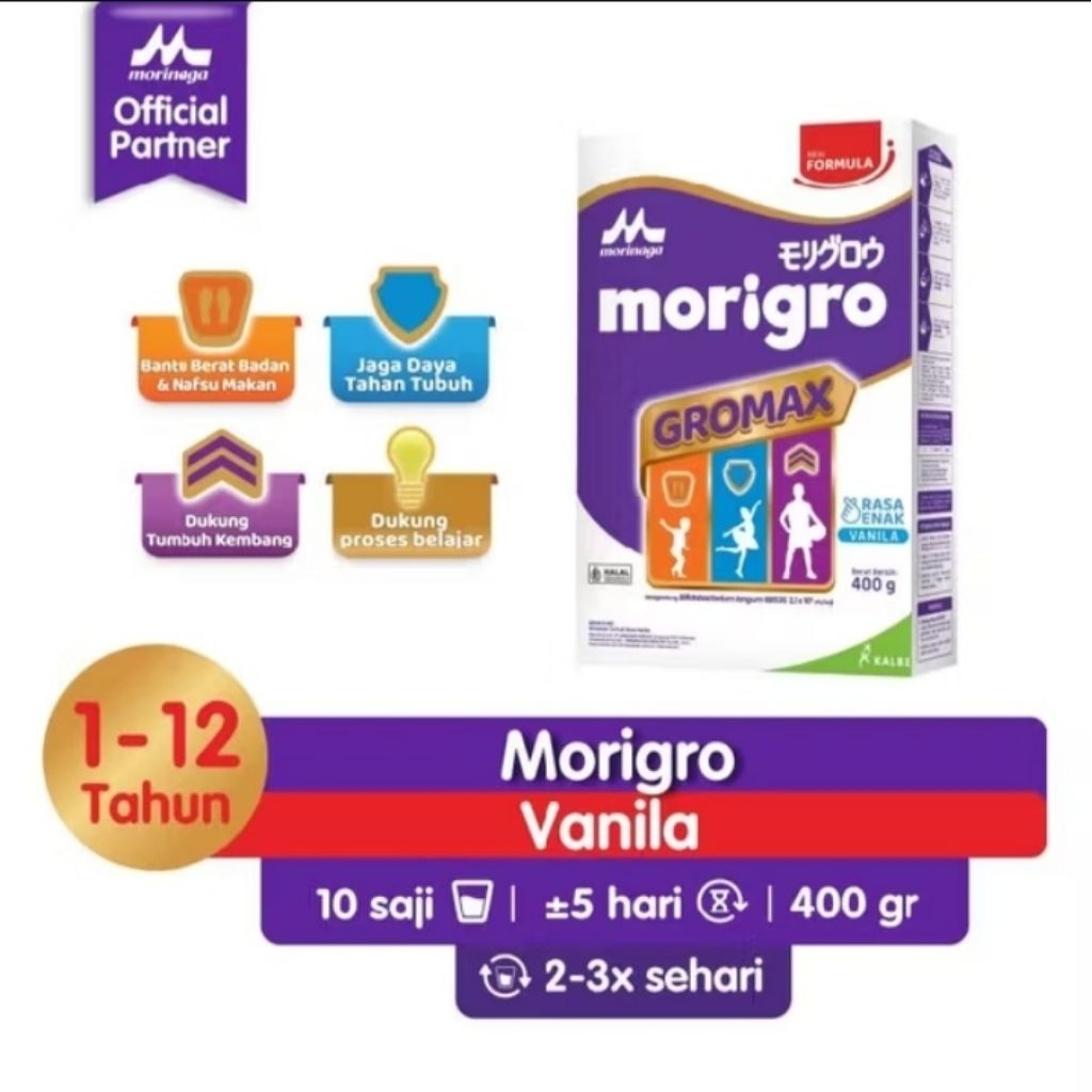 

SUSU MORINAGA MORIGRO BOK 200gr/400gr/KALENG 800gr SUSU PENAMBAH NAFSU MAKAN