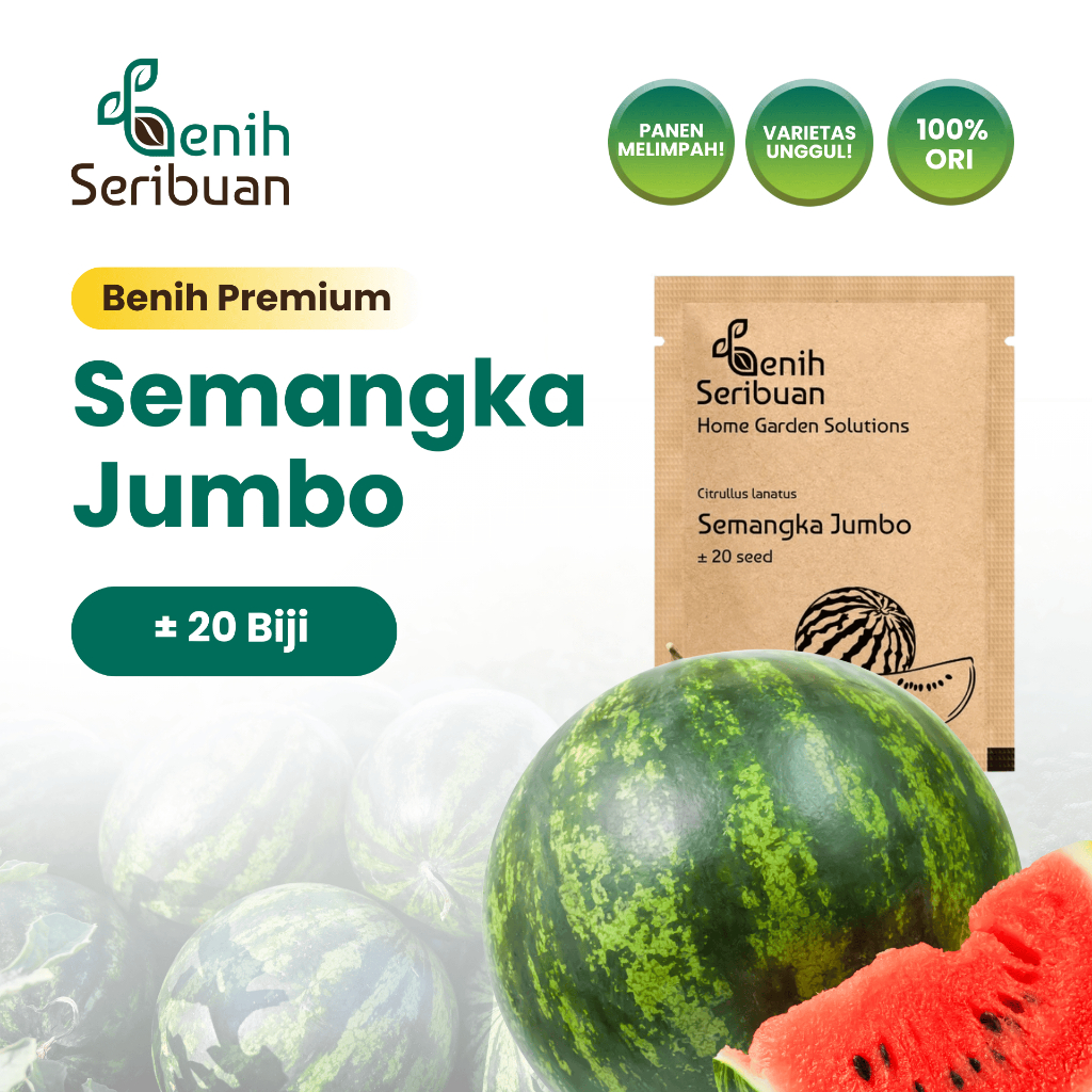 Benih Seribuan - Benih Buah Semangka Merah Jumbo F1 Hibrida