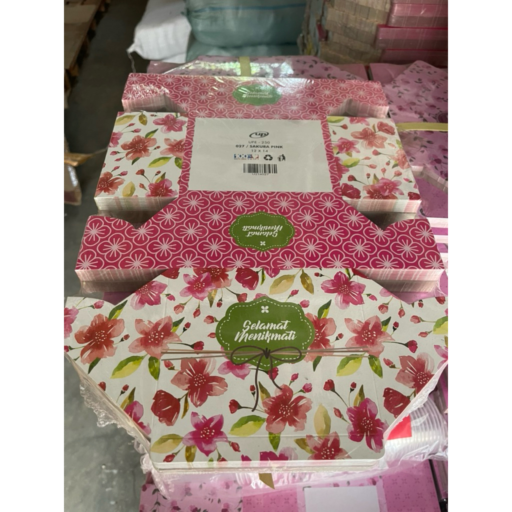 

Dus snack / dus kue / dus aneka makanan bahan tebal murah isi 100 pcs motif SAKURA PINK