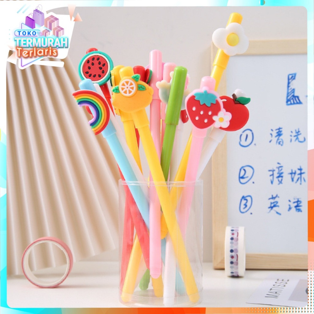 

TTT Pulpen Gel Karakter Kartun Buah Pena Karakter 3D 0.5mm Lucu Pen Cute Student Japanese Alat Tulis Kantor Sekolah Tinta Cair Ujung Lancip