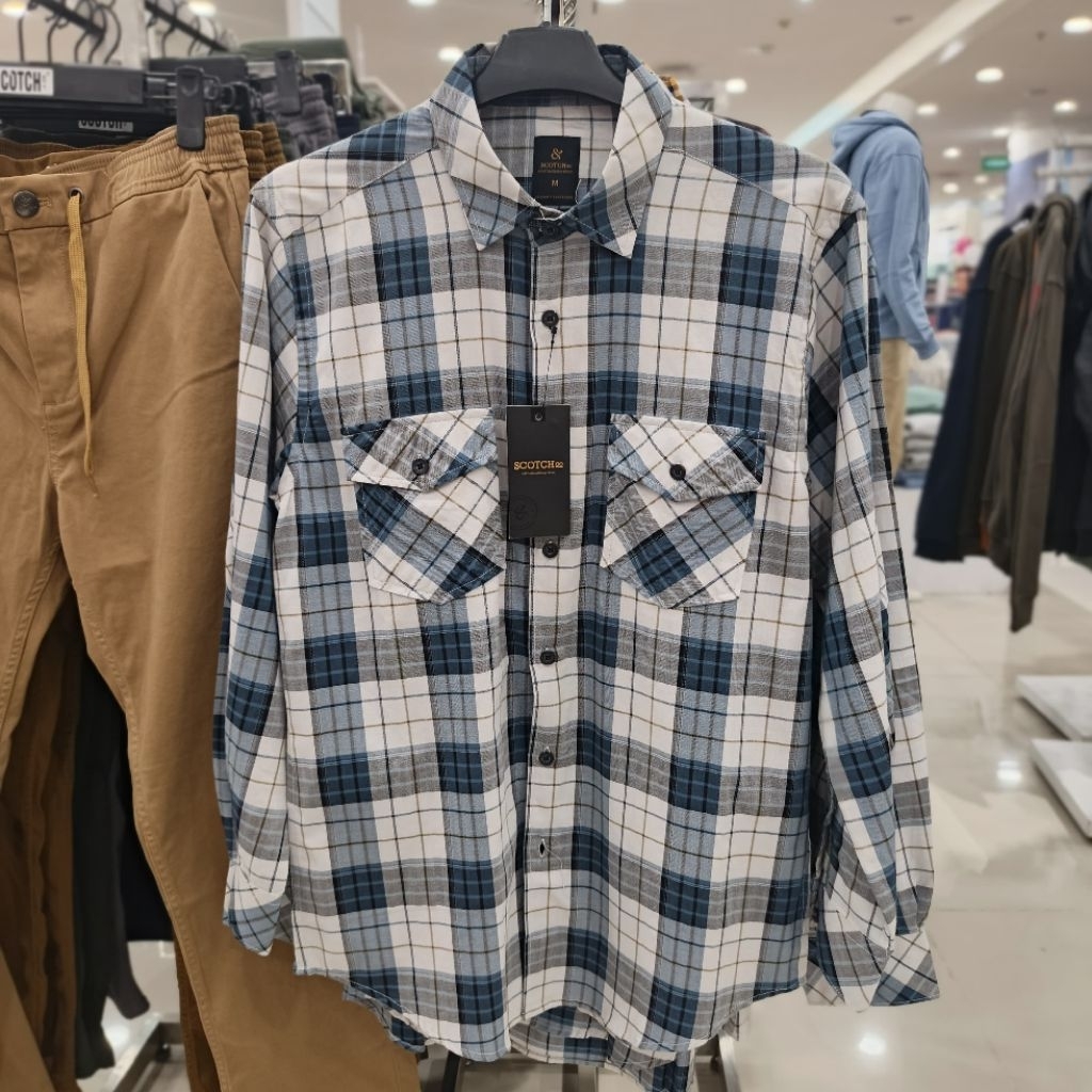 Scotch & Co Kemeja Reguler Fit Pria Lengan Panjang