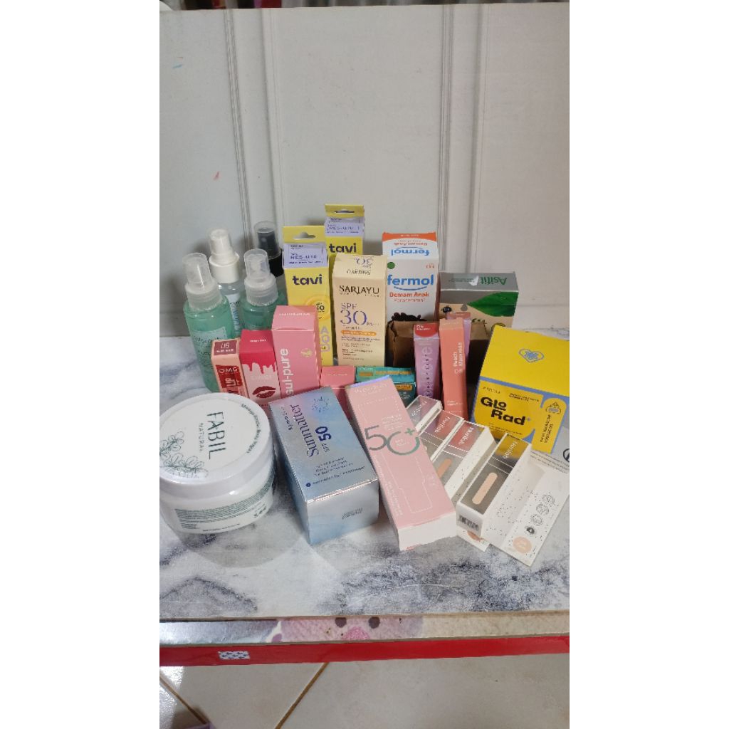PRELOVED DAN NEW PRODUK SKINCARE DAN MAKEUP WARDAH AZZARINE EMINA SARIAYU NURILAB KYMMSKIN FABIL HAN
