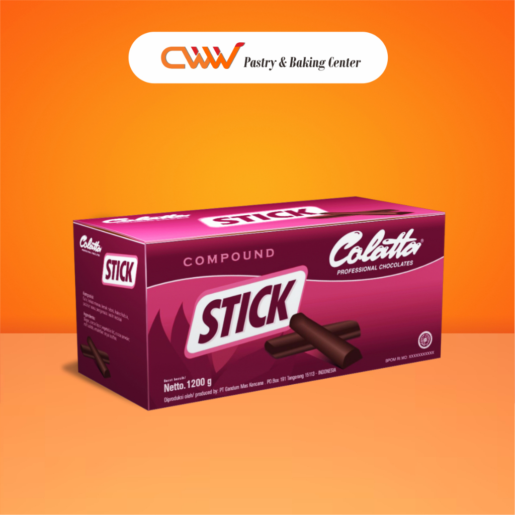 

Colatta Stick Dark Compound Chocolate Coklat Stik 1.2kg Bake Stable Tahan Panas Pastry Kue Cake Roti