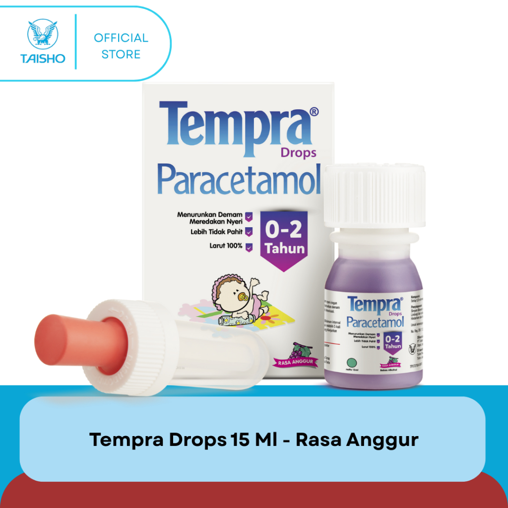 Tempra Drops Syrup Paracetamol Anak (0-2 Tahun) Rasa Anggur 15 ml