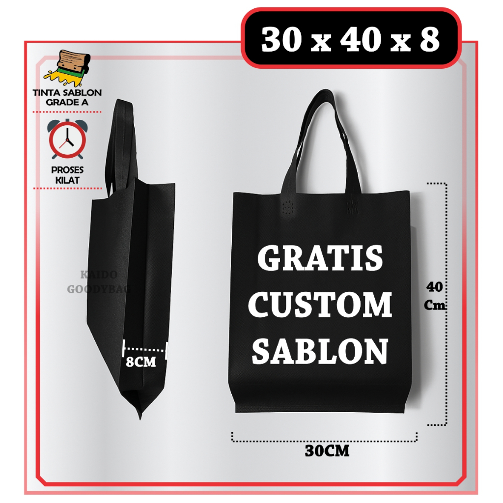 

TAS SPUNBOND CUSTOM LEBARAN HAJATAN 30x40 TAS HAMPERS GOODYBAG SABLON SOUVENIR PARTAI BANSOS SPUNBOND 30x40 MODEL TALI ACARA PEMILU CALEG PARTAI PERNIKAHAN KHITAN TASYAKUR SEMINAR TAS PROMOSI DLL