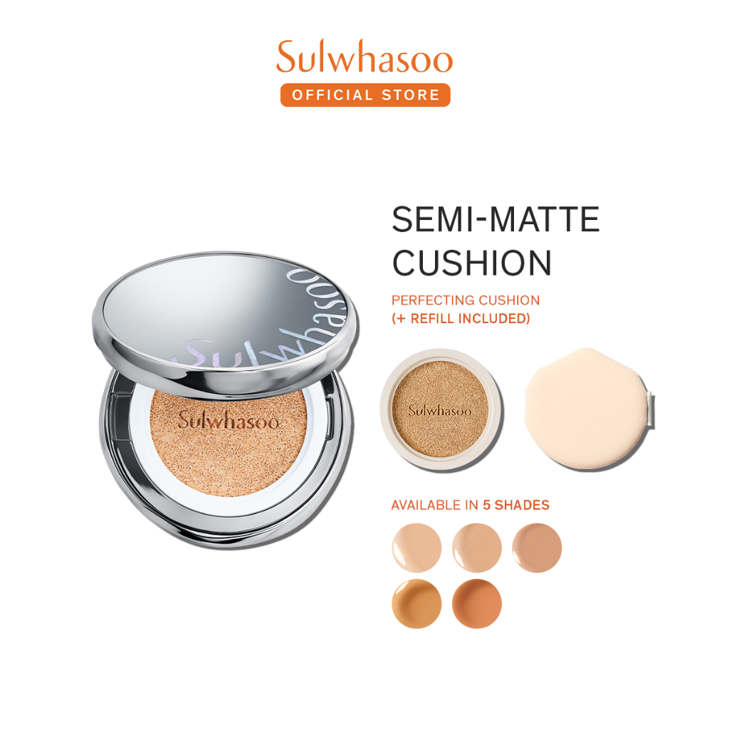 Sulwhasoo Perfecting Cushion 15g*2 - Semi-matte, Cushion, Bedak, Breathable, Foundation