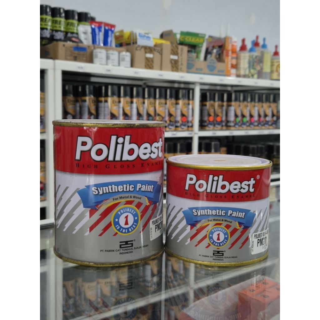 Polibest Cat Kayu dan Besi Warna Emas