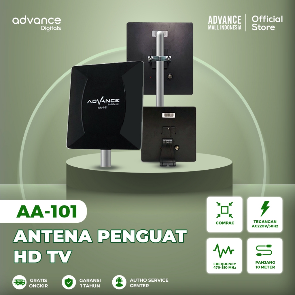 Advance Antena Digital AA-101 Bisa di dalam & luar ruangan Digital Analog TV Tabung dan LED Garansi 