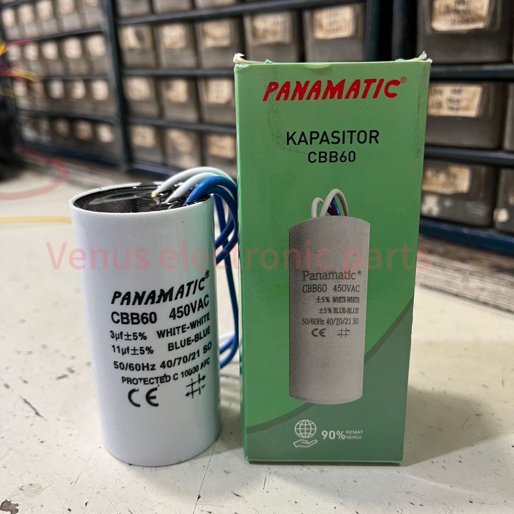 Kapasitor Mesin Cuci CBB60 450V 3+11uf
