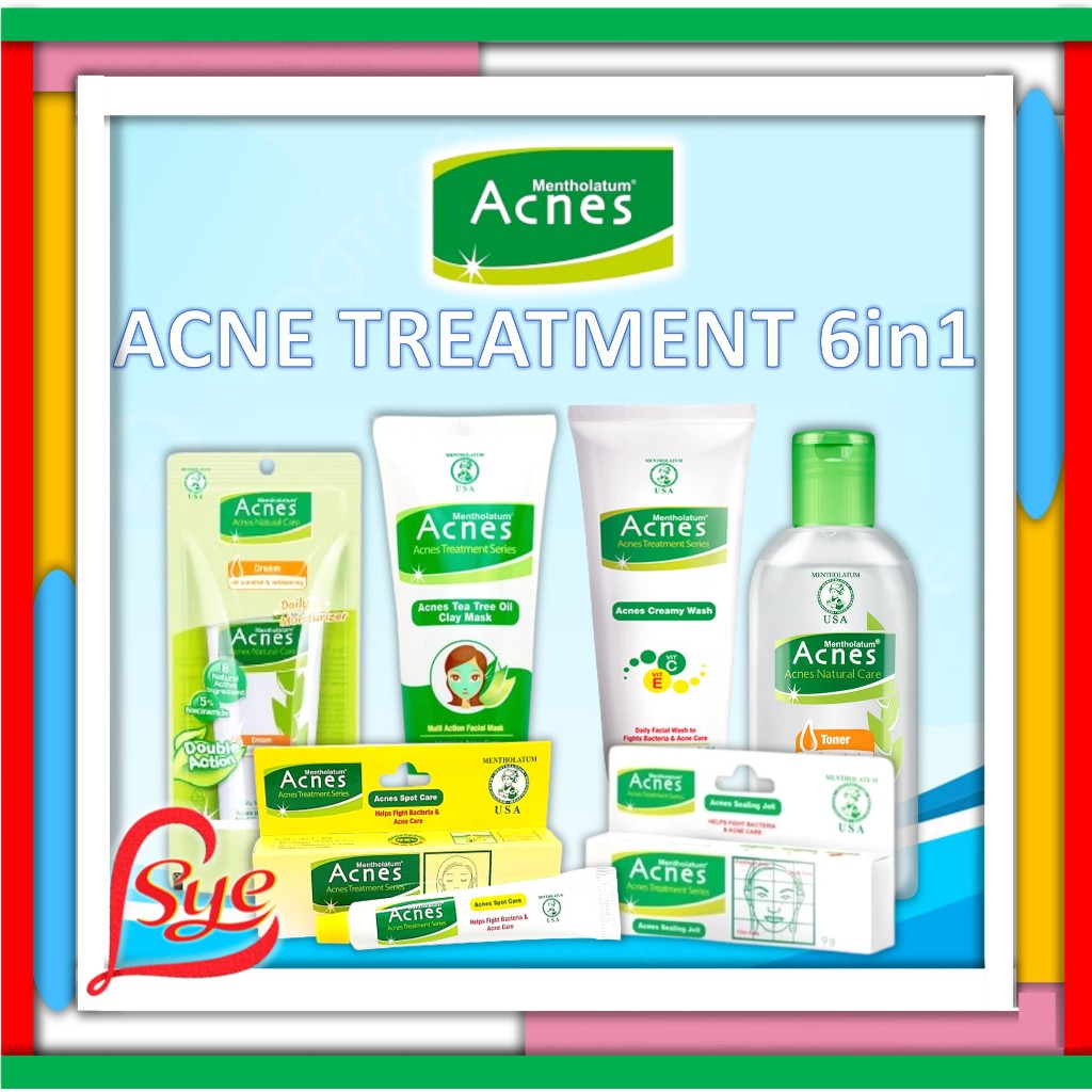 Acnes Paket Hemat 6 In 1 | Creamy Wash | Spot Care | Sealing Jell | Cream Perawatan Jerawat | Sye