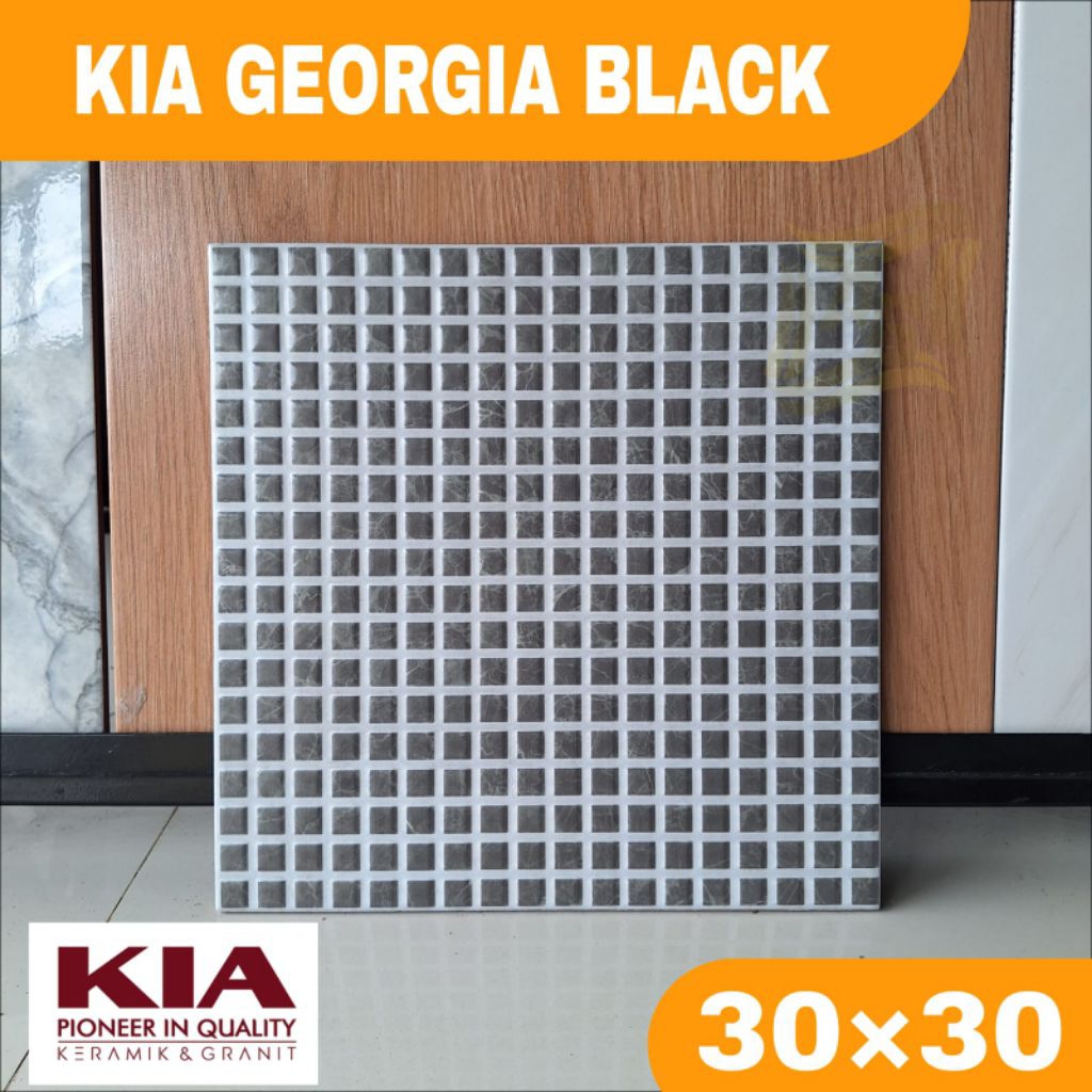 Keramik lantai murah 30×30 KIA Georgia Black keramik lantai kamar mandi, garasi, carport