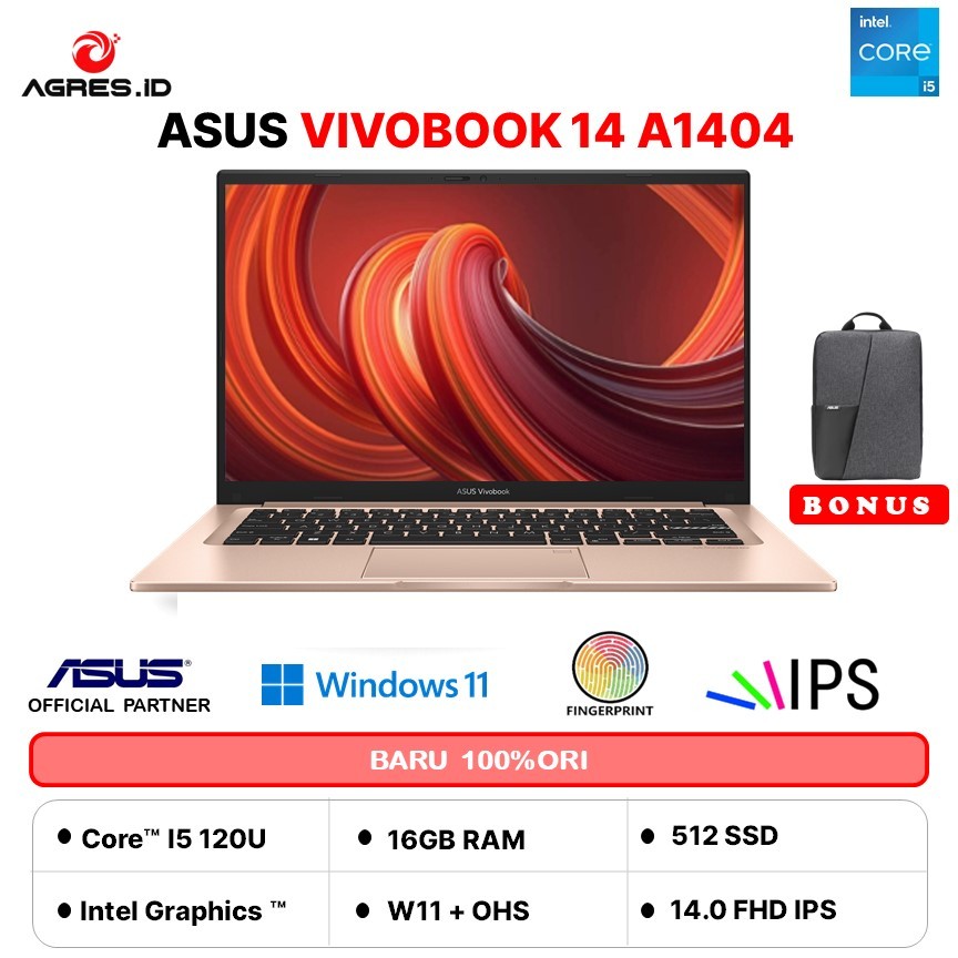 ASUS VIVOBOOK 14 A1404VAP CORE I5 120U 16GB 512GB W11+OHS+M365B 14.0FHD VIPS BLU -VIPS5151M