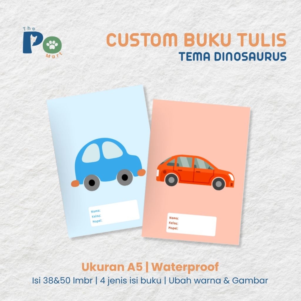 

Buku Tulis A5 Custom Waterproof edisi mobil