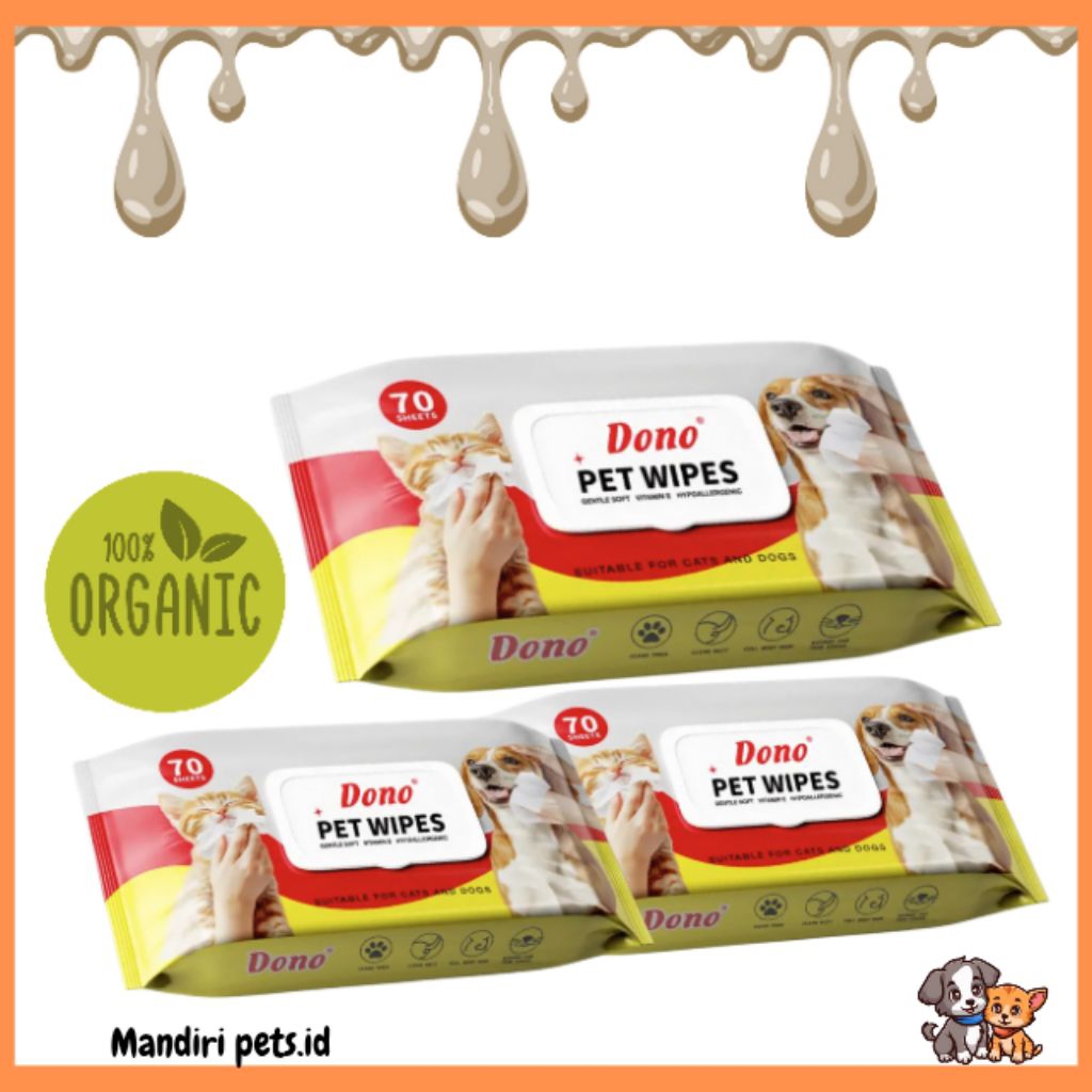 Tisu Basah Mandi Anjing Kucing - Pet Wipes Tisu Basah Kucing Anjing