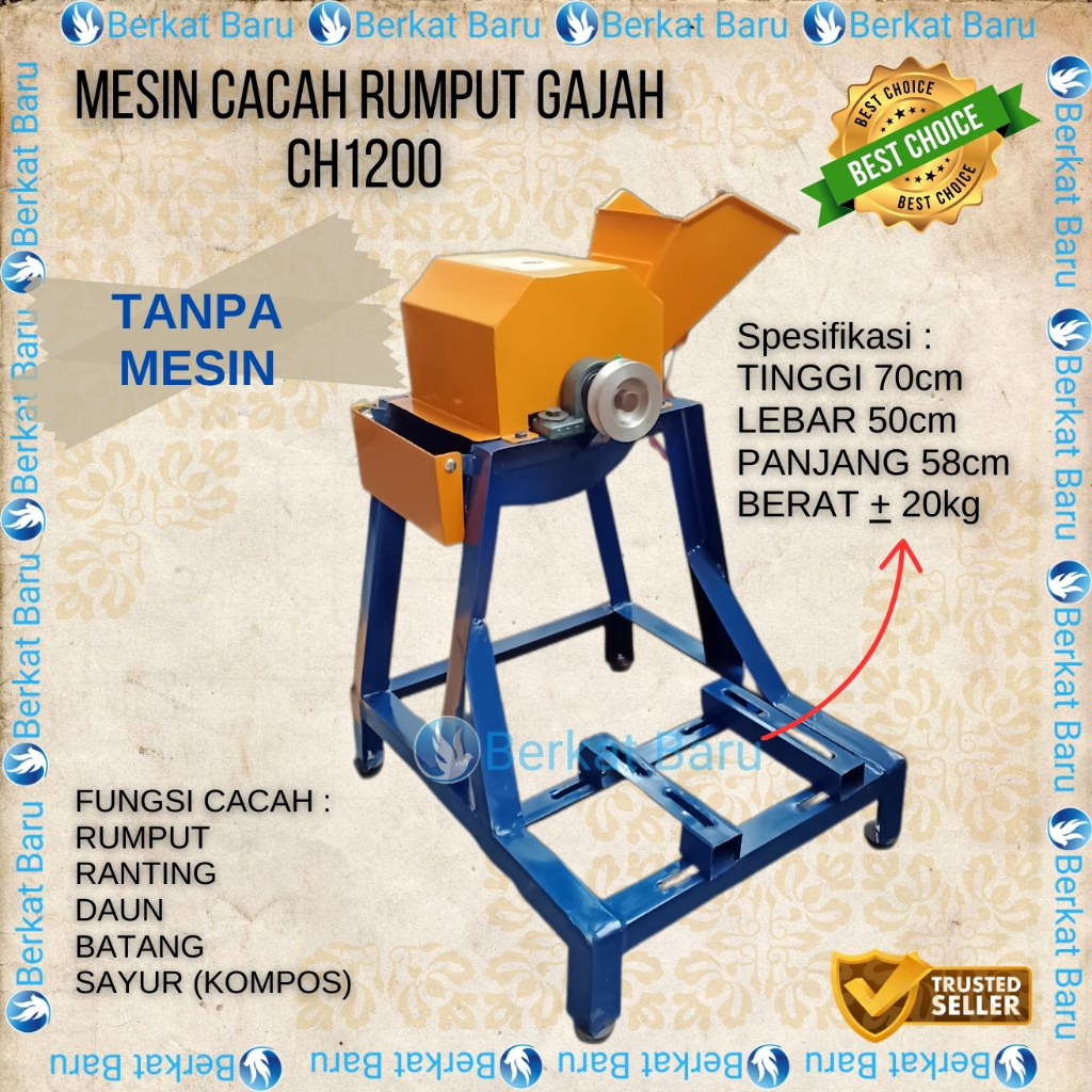 Cacah Rumput Gajah odot no mesin/Chopper CH-1200 Cacah serbaguna/Pencacah saja tanpa mesin