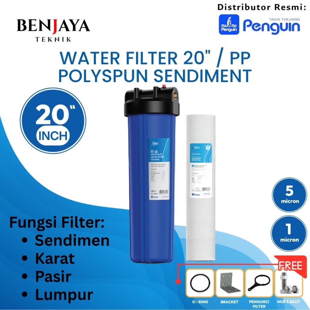 WATER FILTER 20" SENDIMENT - PP / Filter Bleu Penguin