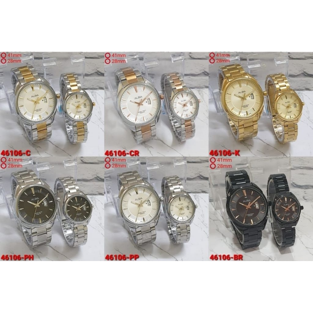 Jam Tangan Couple Alba 46106B Kw