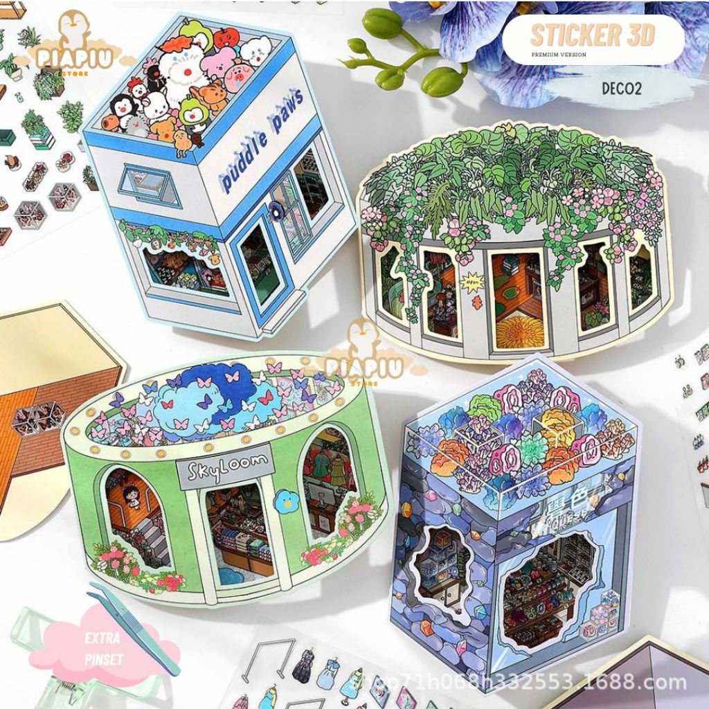 

STICKER 3D Premium DIY Deco 2 Decoration STICKER susun Creative Mainan Anak Unik COD Viral Korea