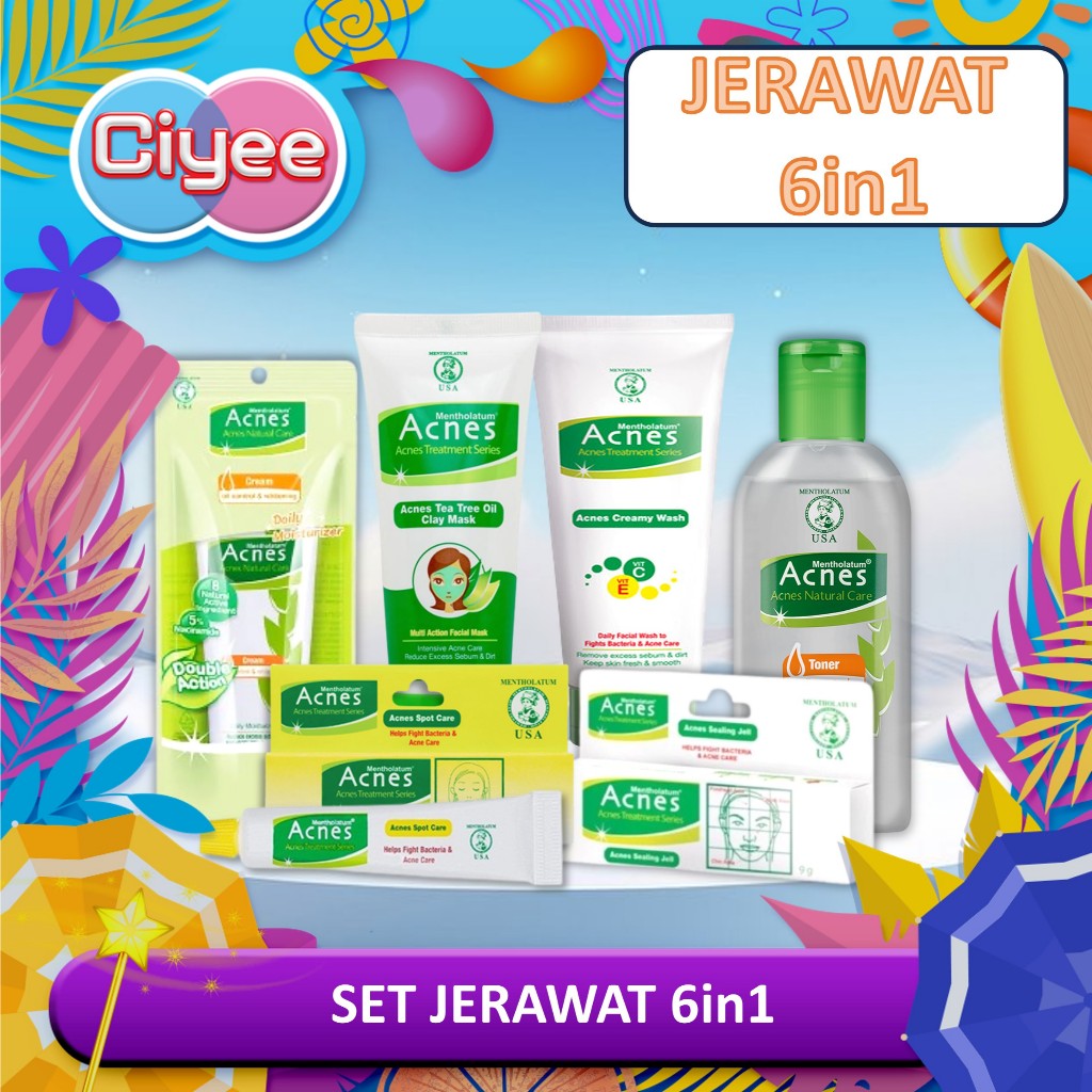 Acnes Skin Care Paket Kulit Jerawat 6 in 1 - Acnes Set Perawatan Jerawat & Breakout - Ciye