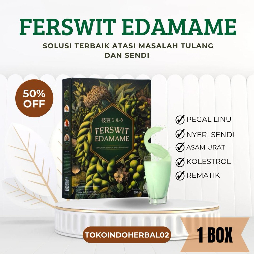

Paket 3 Box - Ferswit Susu Edamame Jepang Khusus untuk Asam Urat, Kolesterol, Nyeri Sendi & Tulang 100% Original