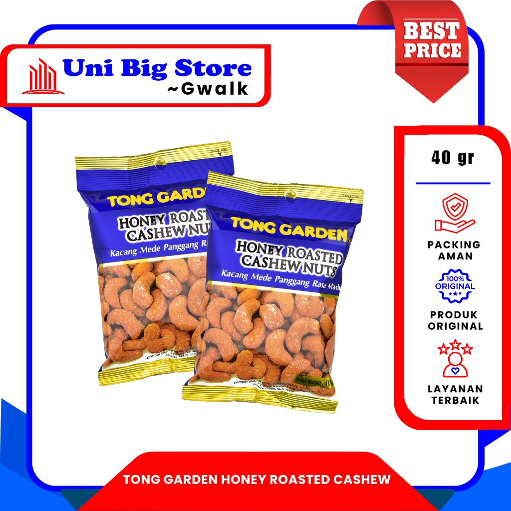 

TONG GARDEN HONEY ROASTED CASHEW KACANG MEDE PANGGANG RASA MADU - 40 gr