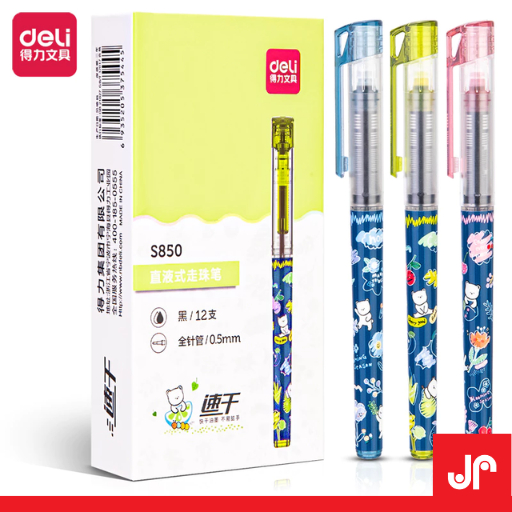 

DELI PULPEN ROLLER 0.5MM 1PAK / ROLLER PEN 0.5MM KAPASITAS TINTA BANYAK S850/ PULPEN DELI GEL PEN 1PAK