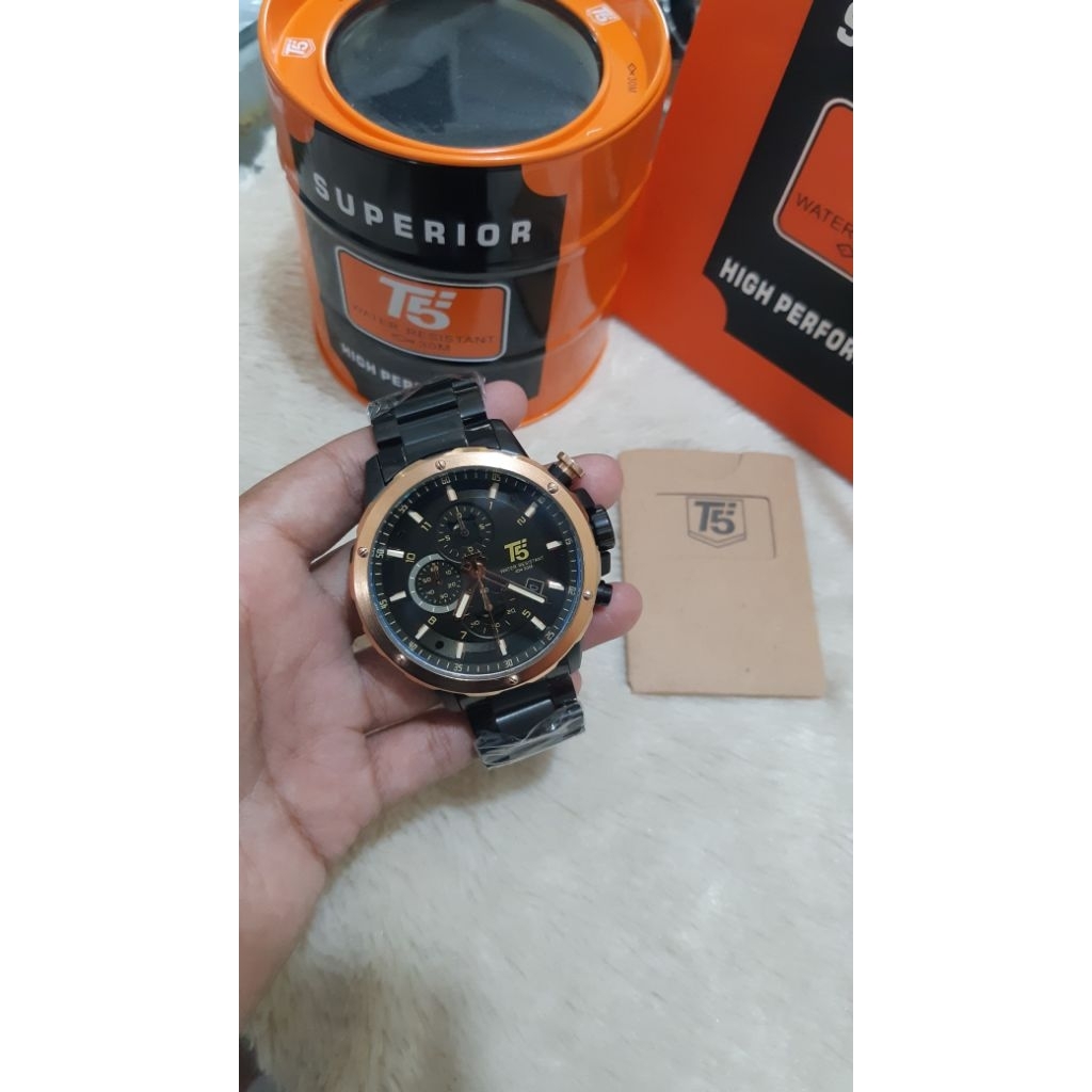 Jam Tangan Pria T5 H 3588 G Original