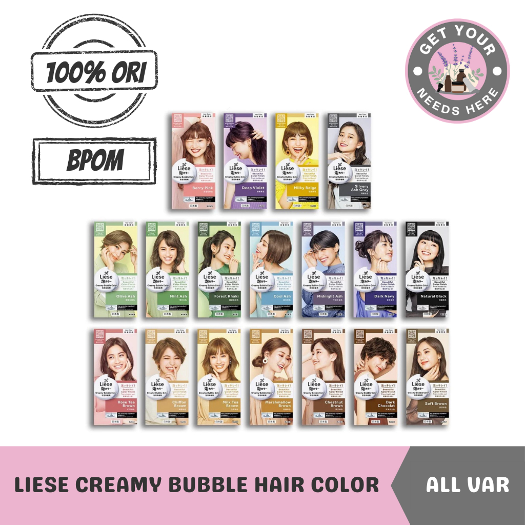 Original Liese Creamy Bubble Color Hair Color Pewarna Rambut Exp 2027-2028 Penutup Uban