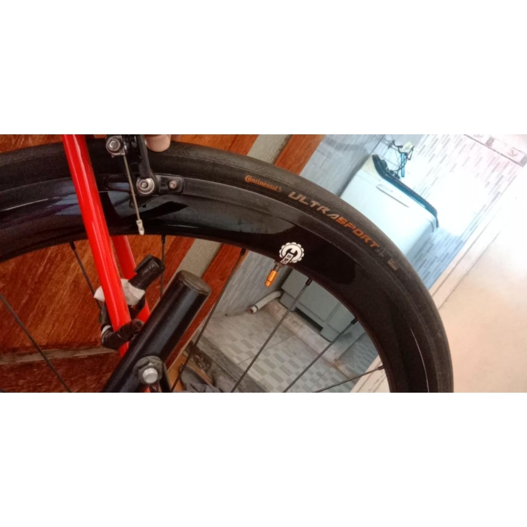 Wheelset 700c Elite rim brake carbon+ ban continental ultrasport