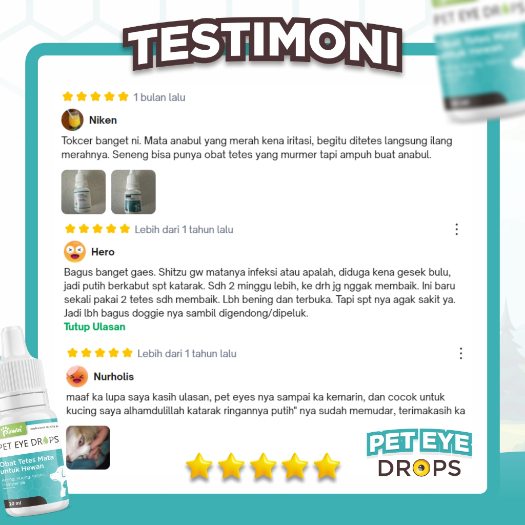 PAWIN Obat Tetes Mata Katarak Anjing Kucing Obat Mata Iritasi Mata New
