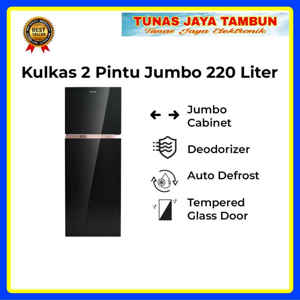 KULKAS POLYTRON PRW 23 MNX / KULKAS POLYTRON 2 PINTU / KULKAS 2 PINTU POLYTRON PRW 23 MNX
